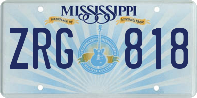 MS license plate ZRG818