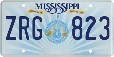 MS license plate ZRG823