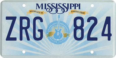 MS license plate ZRG824
