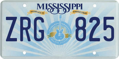 MS license plate ZRG825