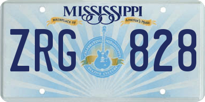 MS license plate ZRG828