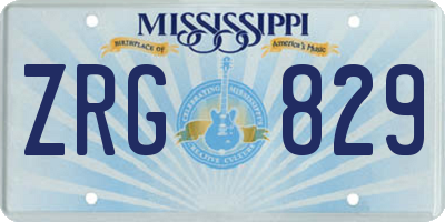 MS license plate ZRG829