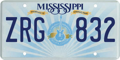 MS license plate ZRG832