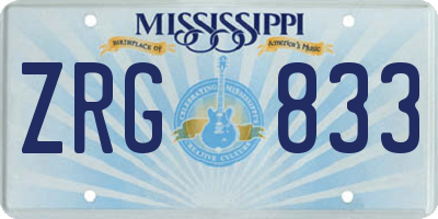 MS license plate ZRG833