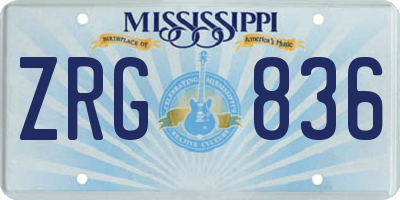 MS license plate ZRG836