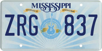 MS license plate ZRG837