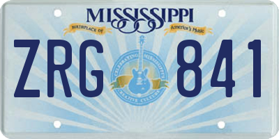 MS license plate ZRG841