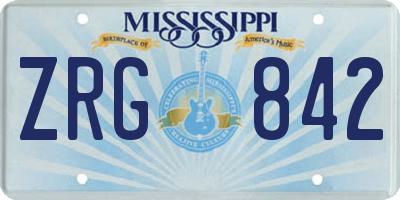 MS license plate ZRG842