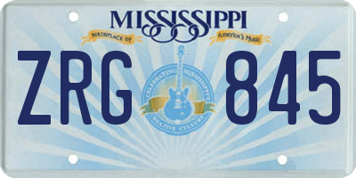 MS license plate ZRG845