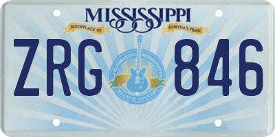 MS license plate ZRG846