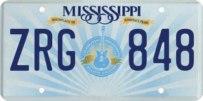 MS license plate ZRG848