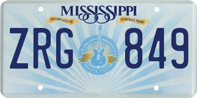 MS license plate ZRG849