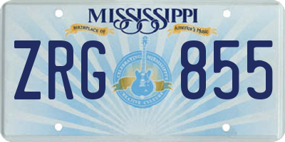 MS license plate ZRG855