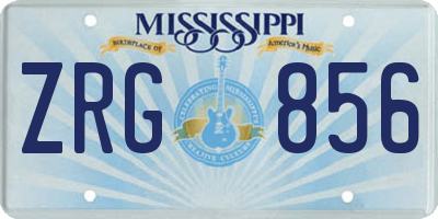 MS license plate ZRG856