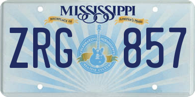 MS license plate ZRG857