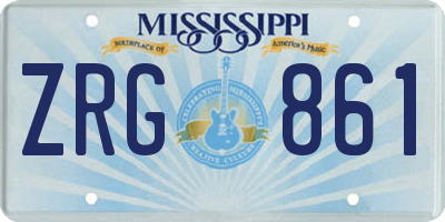 MS license plate ZRG861