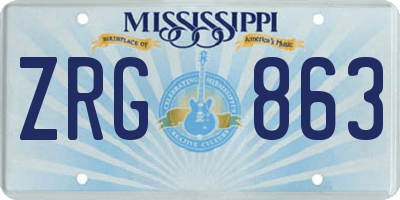 MS license plate ZRG863