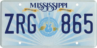MS license plate ZRG865