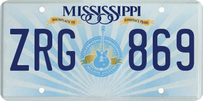 MS license plate ZRG869