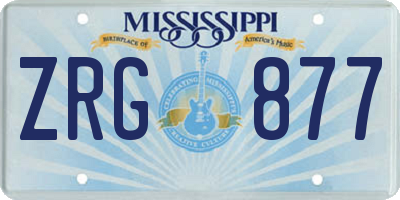 MS license plate ZRG877