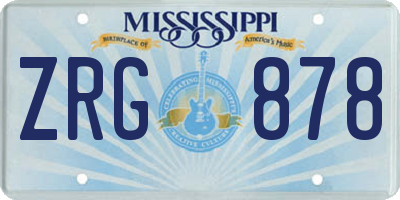 MS license plate ZRG878