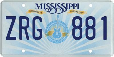 MS license plate ZRG881