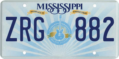 MS license plate ZRG882