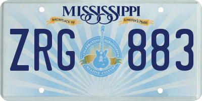 MS license plate ZRG883
