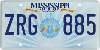 MS license plate ZRG885