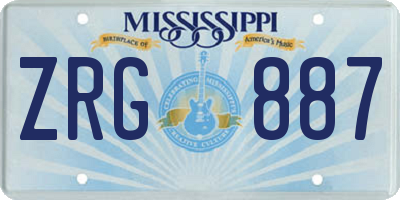 MS license plate ZRG887