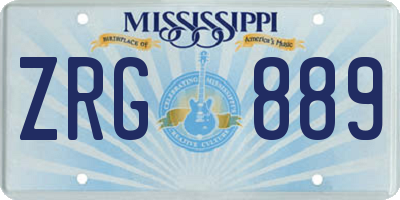 MS license plate ZRG889