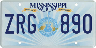 MS license plate ZRG890
