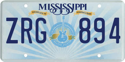 MS license plate ZRG894