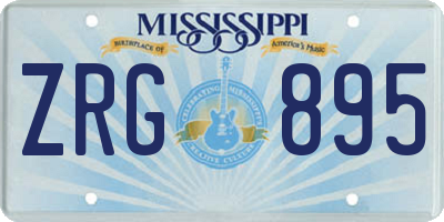 MS license plate ZRG895
