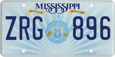 MS license plate ZRG896