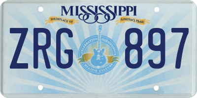 MS license plate ZRG897