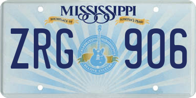 MS license plate ZRG906