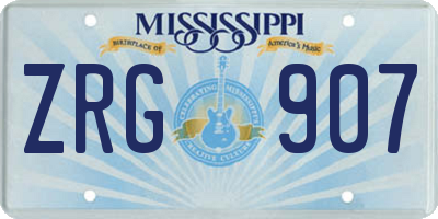 MS license plate ZRG907