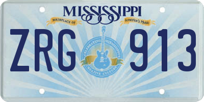 MS license plate ZRG913