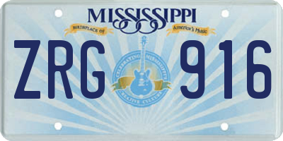 MS license plate ZRG916