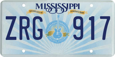 MS license plate ZRG917