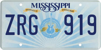 MS license plate ZRG919