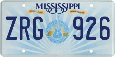 MS license plate ZRG926