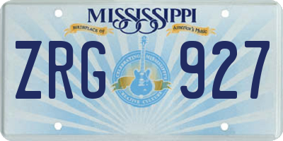 MS license plate ZRG927