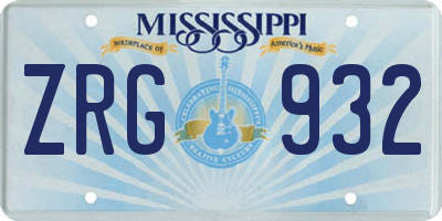 MS license plate ZRG932