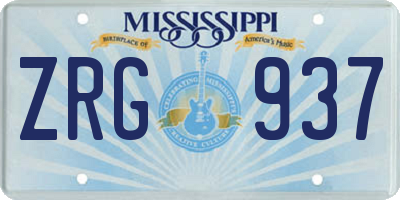 MS license plate ZRG937