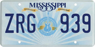MS license plate ZRG939