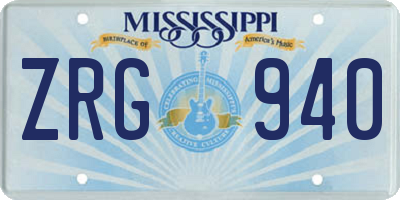 MS license plate ZRG940