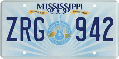 MS license plate ZRG942