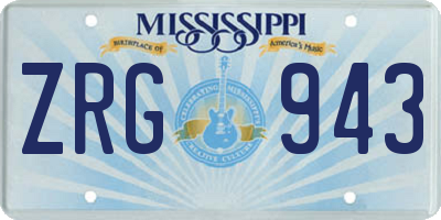 MS license plate ZRG943